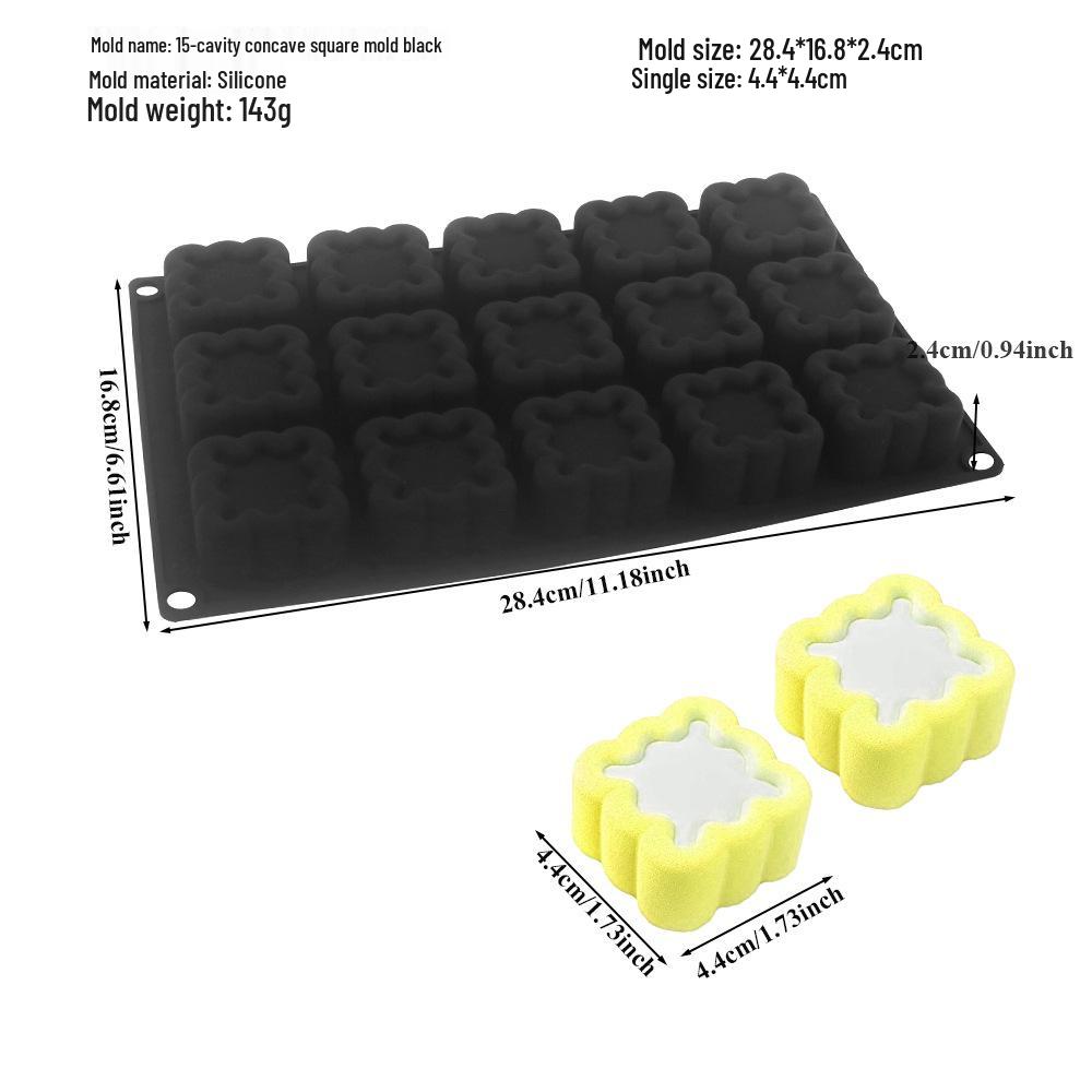 6-Cavity Flower & Heart Silicone Mousse Mold for Chocolate and Cakes