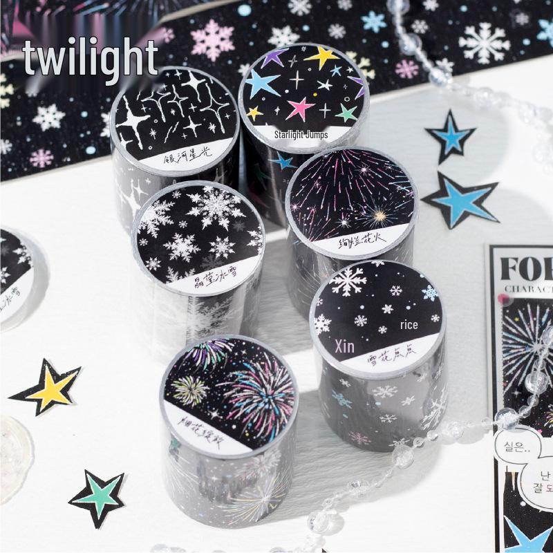 Twilight Sparkle Film Tape: Silver Light Series, 6 Styles, Firework Theme for DIY Decoration