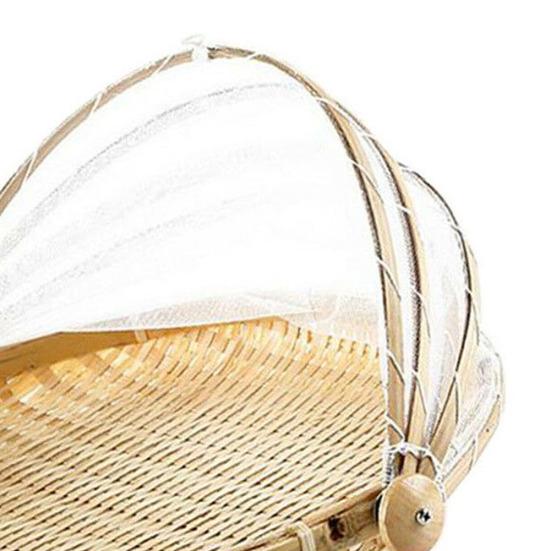 Picnic Basket with Cover Large Capacity Multifunctional Hand-Woven Storage Basket Outdoor Supplies