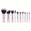 10pcs Portable Mini Makeup Brush Set with Storage Bag, Professional Essential Cosmetics, Loose Powder Brush Contour Brush Eyeshadow Brush