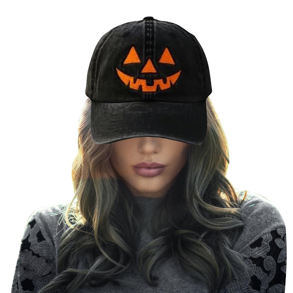 Halloween Unisex Baseball Hat for Women Men Halloween Halloween Ghost Hat Pumpkin Embroidery Baseball Cap for Halloween Parties
