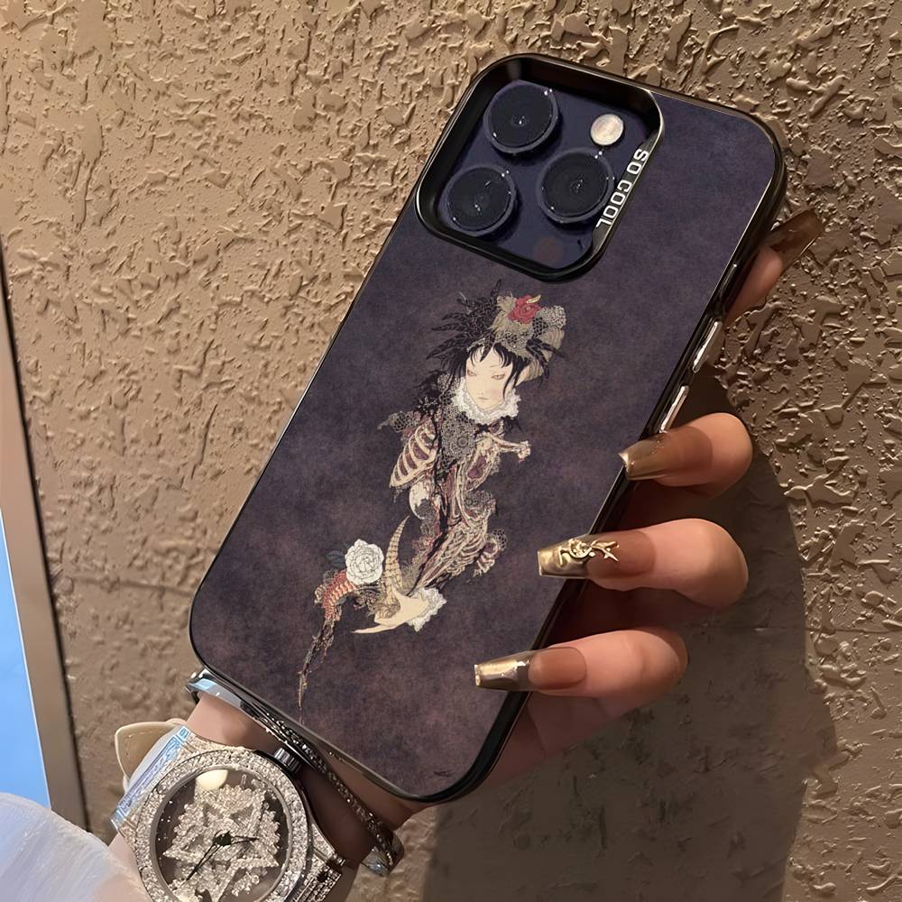 Künstler T-Takato Yamamoto Handyhülle für iPhone 17,16,15,14,13,12,11,Pro,XS,Max,Plus,Mini,SE Schwarze Candy Matte Stoßfeste Hülle