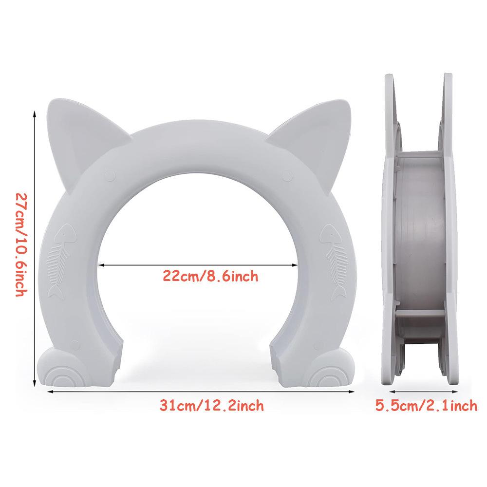 Black and White Pet Door Cats Hole Pet Door Fence Free Access Fish Bone Cat Ear Door Cat Hole Kennel