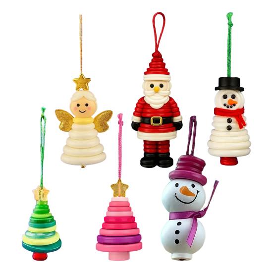 DIY Knop Sneeuwpop Ornament Kit, DIY Kerst Knop Ornament Craft Kit, Maak je eigen Sneeuwman/Kerstman/Engel/Kerstboomdecoraties (Kerstman