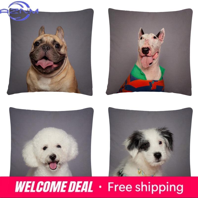 Puppy/Dog Art Photo Pattern Polyester Cushion Cover Pillowcase Home Sofa Car Decor