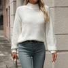 Damenmode Kleiner Stehkragen Einfarbig Strickpullover Temperament Langarmpullover