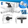 ABS Pool Bypass Valves Adapter Set With 3 Way Connection And Hose Clamps For Filtration Systems Efficient Water Flows