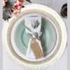 1pc Round Table Placemats with Tassels Bohemian Style Woven Round Tassel Table Restaurant Kitchen Table Decoration