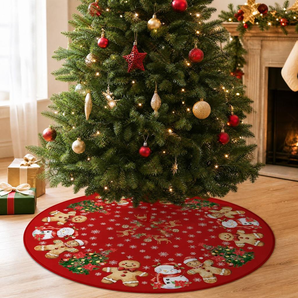 Festive Christmas Tree Skirt for Tree Base Cover, Holiday Home Decor for Winter Celebrations