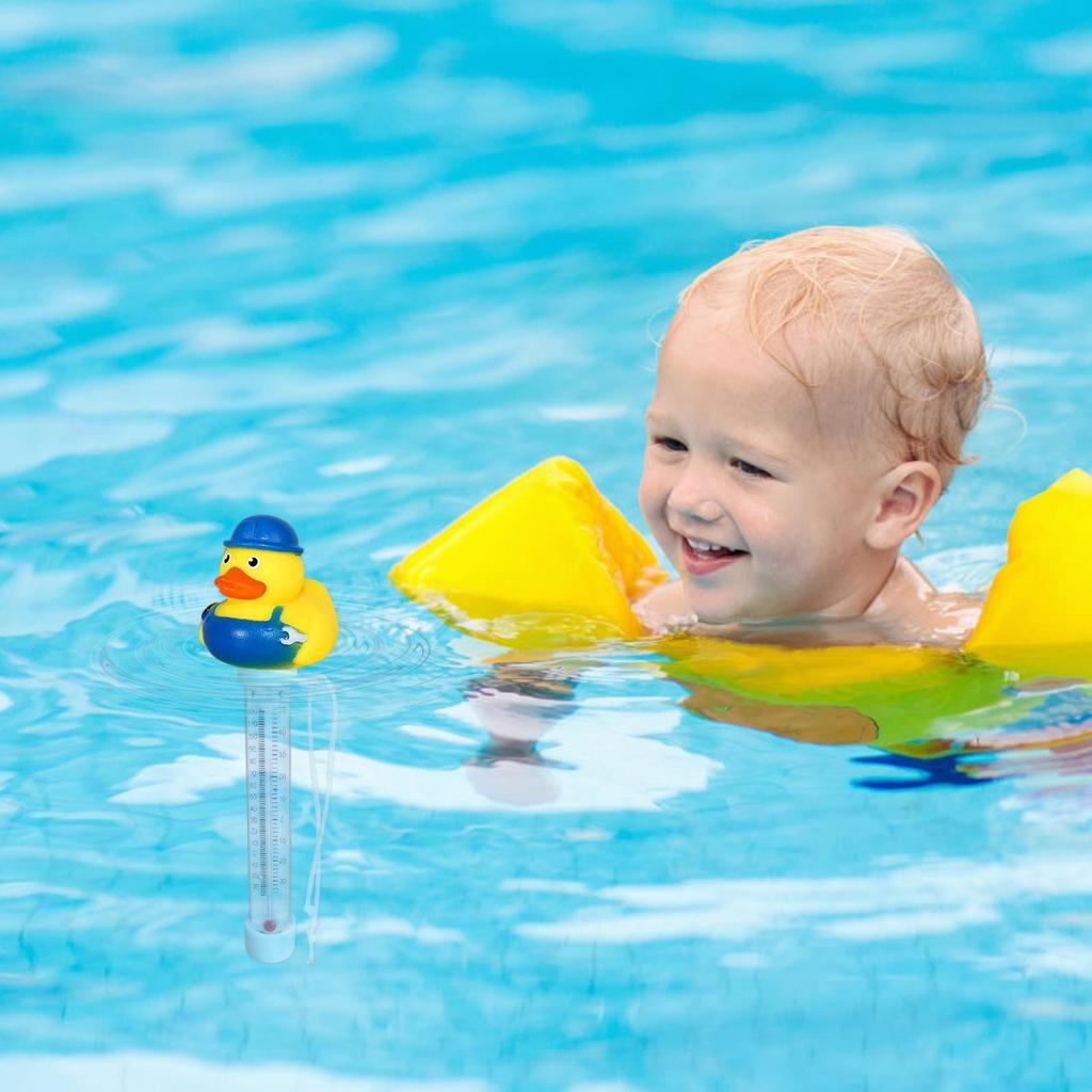 Rubber Duck Float Temperature Gauge For Pool Duck Precise Temperature Gauge With String For Outdoor & Indoor Swimming