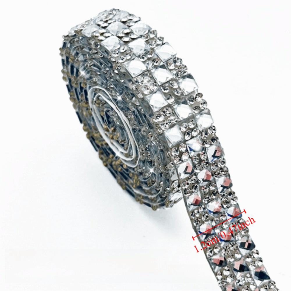 3 Yards Self Adhesive Rhinestone Strip Flexible Shiny Rhinestone Tape DIY Decoration Decorative Apparel Accessory Shoes Decor