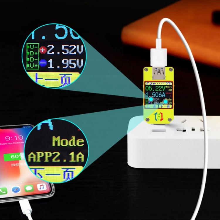 USB 3.0 Color Display Screen Tester Voltage-current Measurement Type-C Meter, Support Android APP