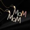 Jewelry Zircon Letter Clavicle Chain Stainless Steel Gift for Mother's Day MOM Necklace  Overlay