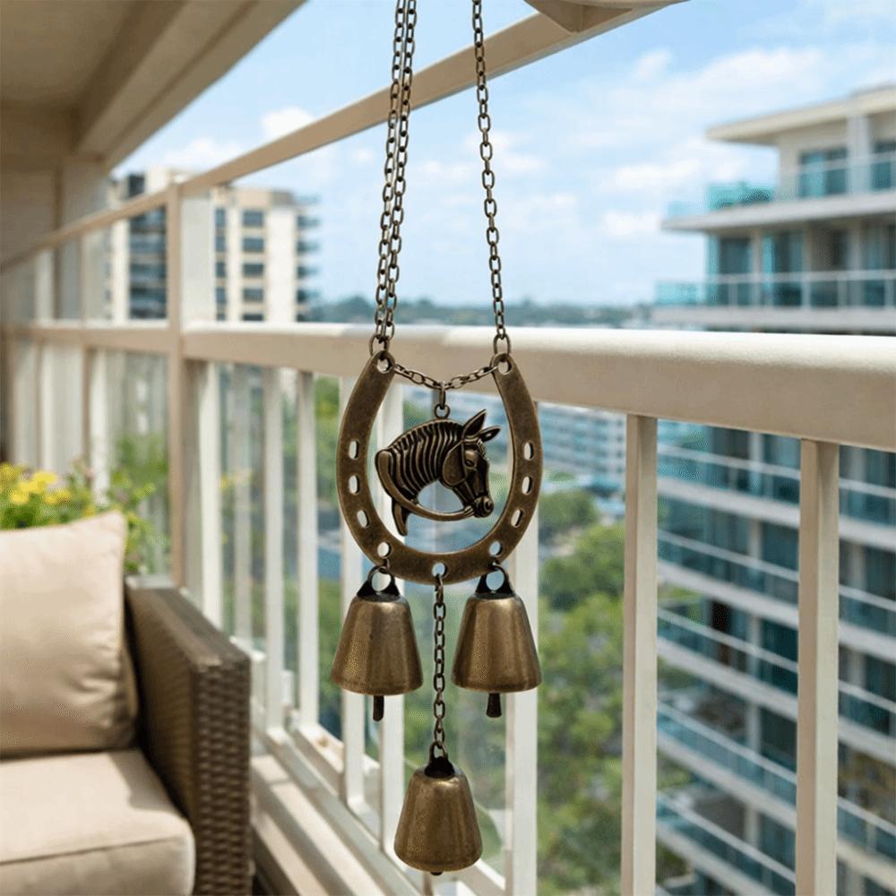 Wisiorek z kopyta szczęśliwego konia Vintage Dekoracyjny Ozdoba do zawieszenia na dziedzińcu Dzwonek wietrzny do zawieszenia Prezent