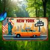 D-Flaches Metallschild Dekologo und Plakette Aluminium Vintage New York Metallschild Vintage Dekorative Wanddekoration