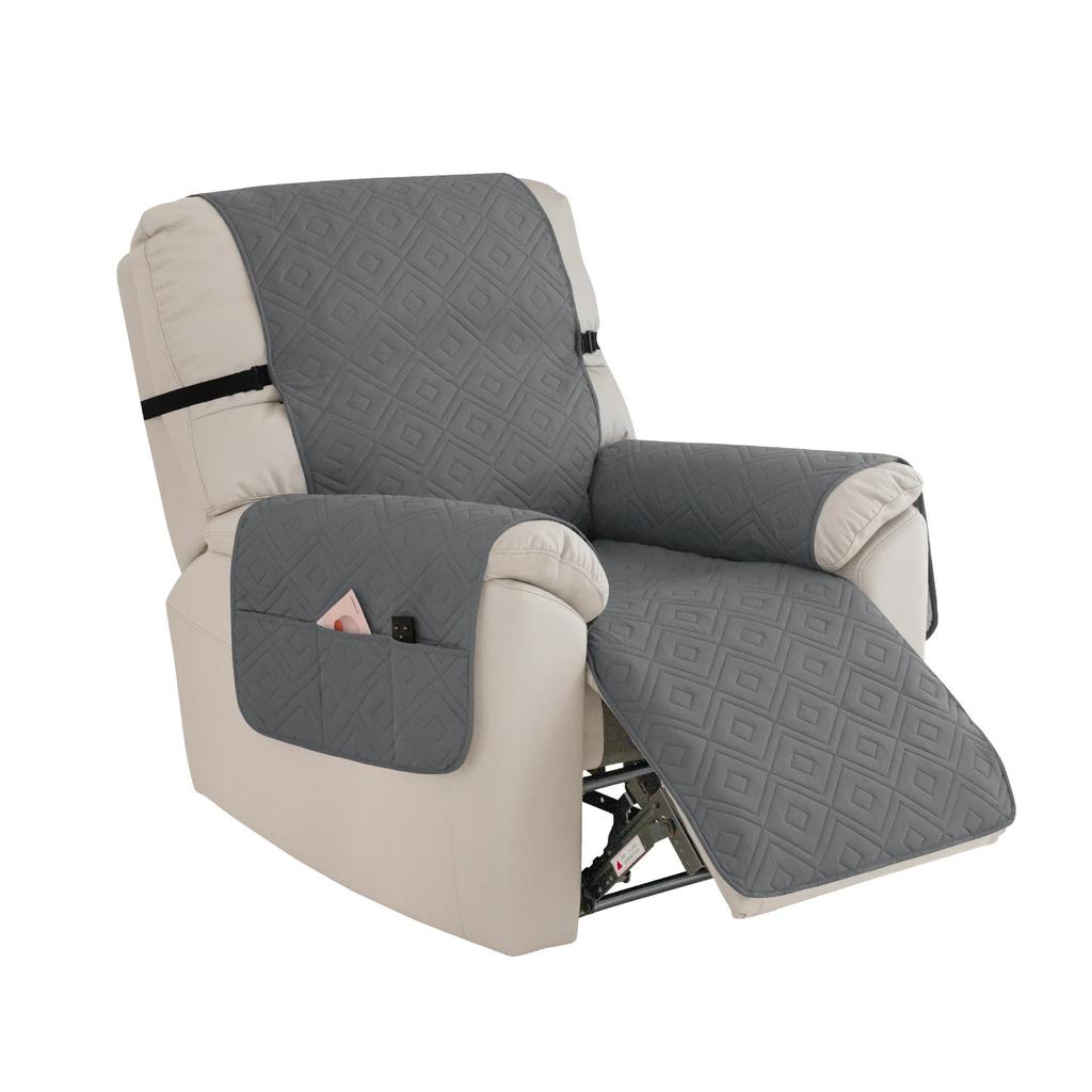 1 Seater Recliner Sofa Cover Anti-Slip Lounge Chair Cover Dog Pets Kid Dustproof Quilted Single Armchair Slipcover Hotel Home