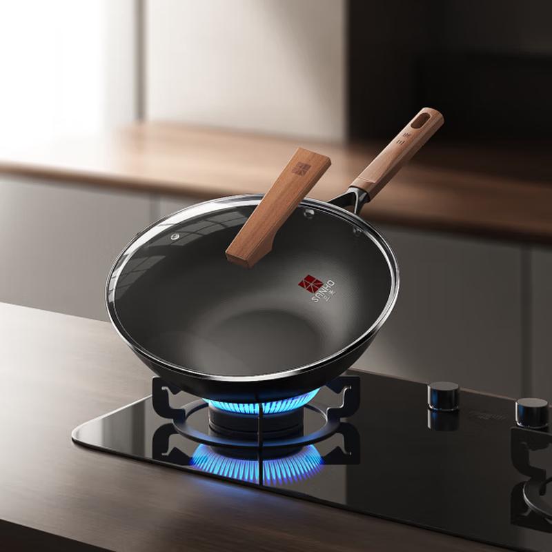 Sanhe 32cm Non-Stick Seasoned Iron Wok