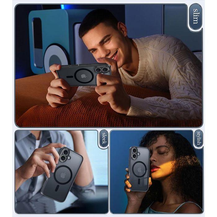 Coque de Protection - BOOLING - iPhone 16 - Anneau Magnétique - 2 Vitres - Noir