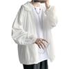 Simplicity Solid Color Hooded Ventilate Sunshade Sunscreen Comfortable Versatile Tracksuit Loose Men's Outerwear Summer 2024