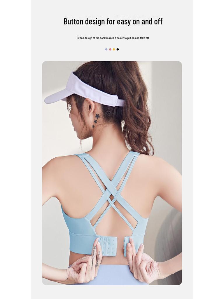Nahtloser stoßfester Sport-BH mit hohem Aufprallschutz und schönem Rückendesign für Damen