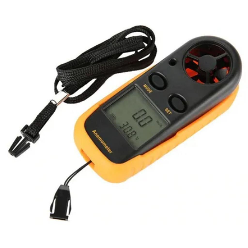 Pocket Digital Anemometer LCD Display Wind Speed Temperature Test Meter with Button Battery