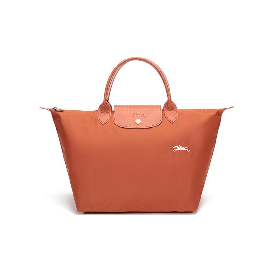 

Longchamp Le Pliage Series Fabric Short Handle Foldable Tote Bag Women handbags Rust 1623619P39 Rusty Red