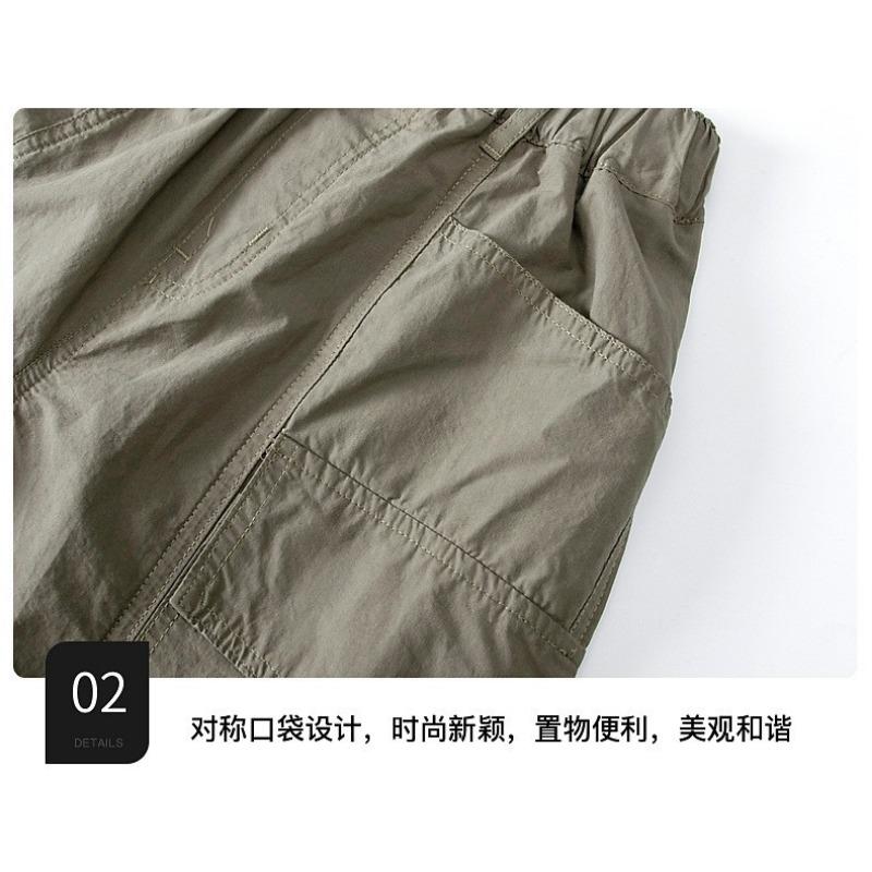 Boys Casual Loose Straight Wide Leg Thin Cargo Long Pants For Kids