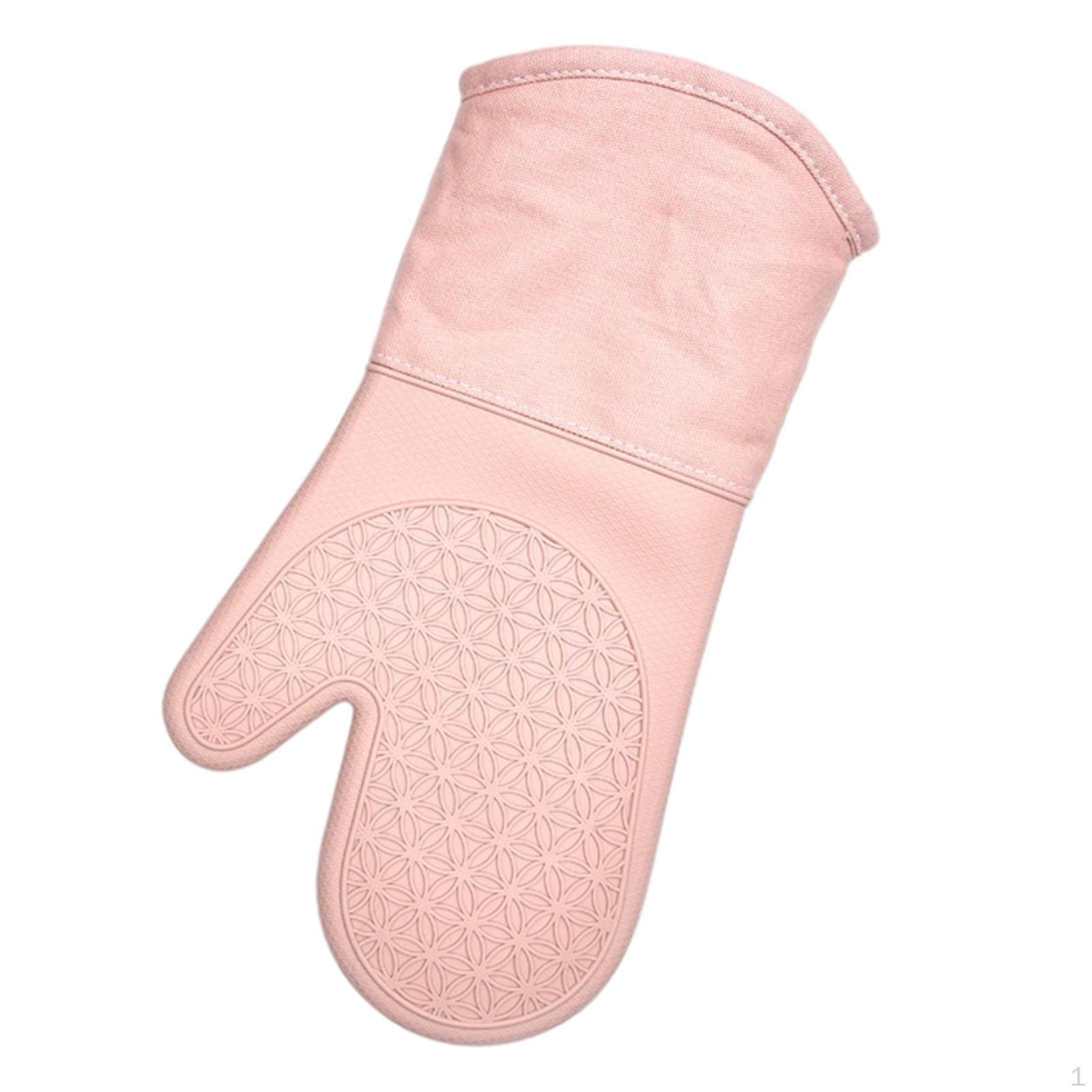 

Long Double Oven , Machine Washable and Heat Resistant Baking for Kitchen Cooking PInk