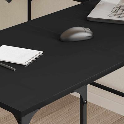 Black Desk 139 X 139 X 75 Cm Particleboard