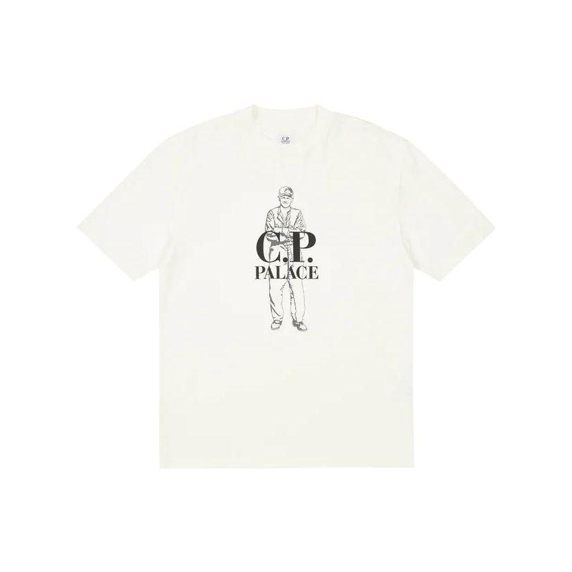 

Палас х КП. Футболка с логотипом компании Белая Унисекс Топы P23CPES002 XXL