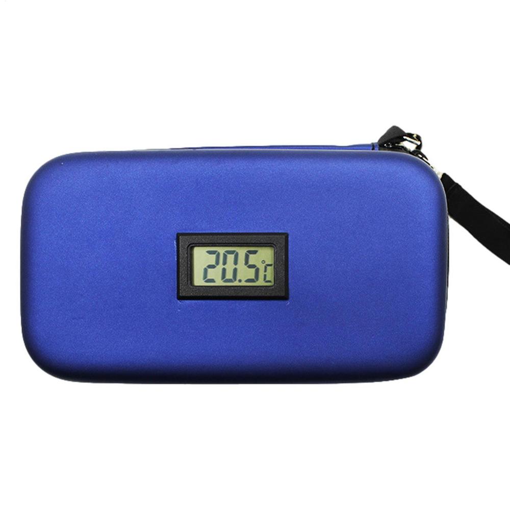 

Insulins Cooler Travel Case Mini Insulins Cooler Bag Heat Insulation Temperature Display Medicine Diabetic Supplies Travel Case синій