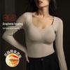 YUZHAOLIN Women's Graphene Thermal Base Layer Top with Bra Pads