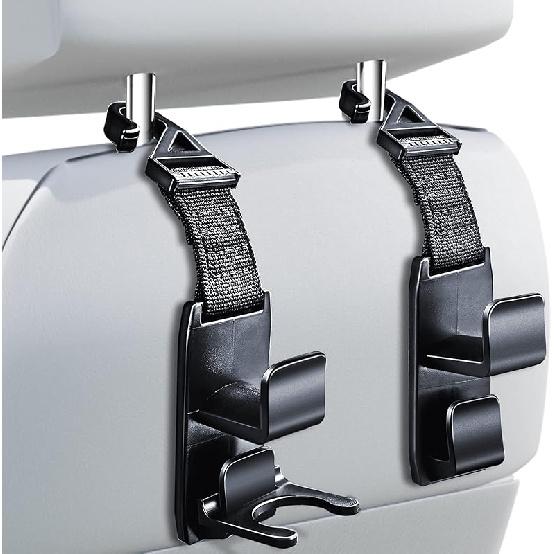Magic Headrest Hooks For Car, Purse Hanger Headrest Hook Holder For Car Seat Organizer Behind Over The Seat Car Hooks-Hang Purse Or Grocery