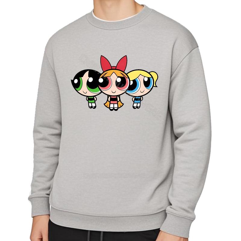 Unisex Hoodys Comfortable Casual Sweatshirt Powerpuff Girls On Black Sweatshirt Soft Lightweight Hoodies Cool Black Long Sleeve