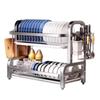 Modern Double-Layer Aluminum Kitchen Dish Drying & Storage Rack