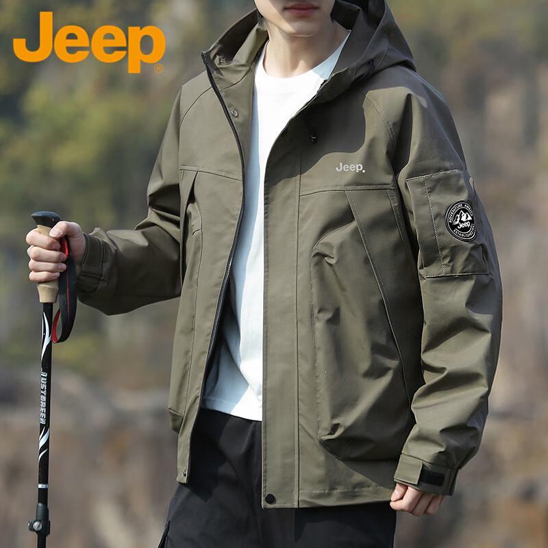 Jeep Men's Windproof Hooded Outdoor Jacket