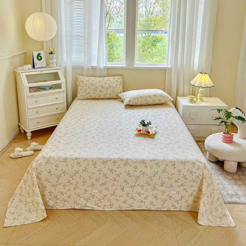 Cotton Bed Flat Sheet for Double Bed Plain Solid Color Top Sheets Single/Queen/King Flat Bedsheets Home Bed Linen Sheets