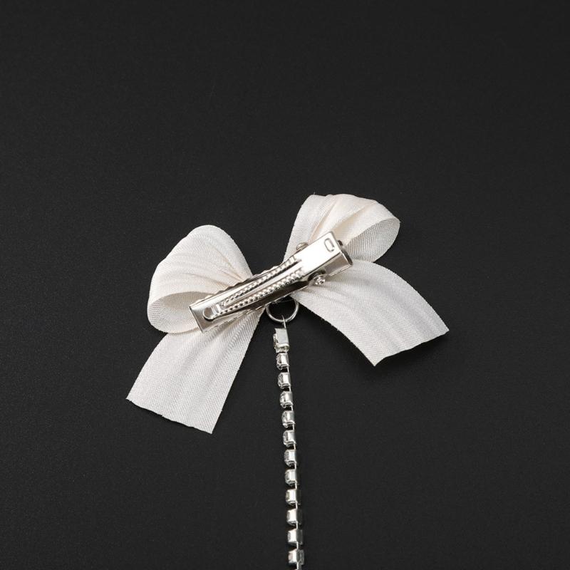 Girl Hair Bows Lovely Bow Hair Clip Women Bowknot Barrettes Hair Bow Clip Chain Hair Bows Cute Hair Bow Side Clip