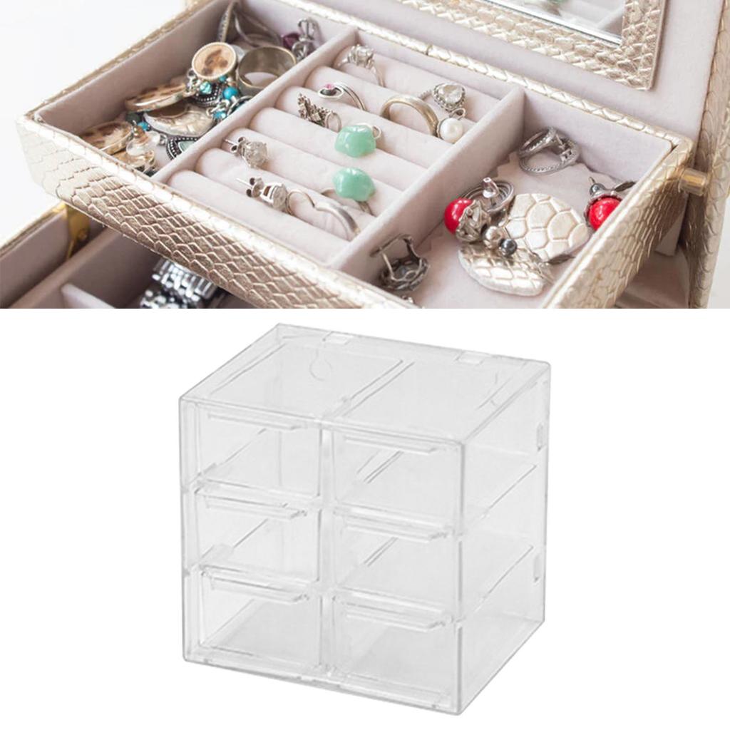 Grid Storage Box Dustproof Transparent Plastic Container Organizer for Jewelry Necklace DIY Art