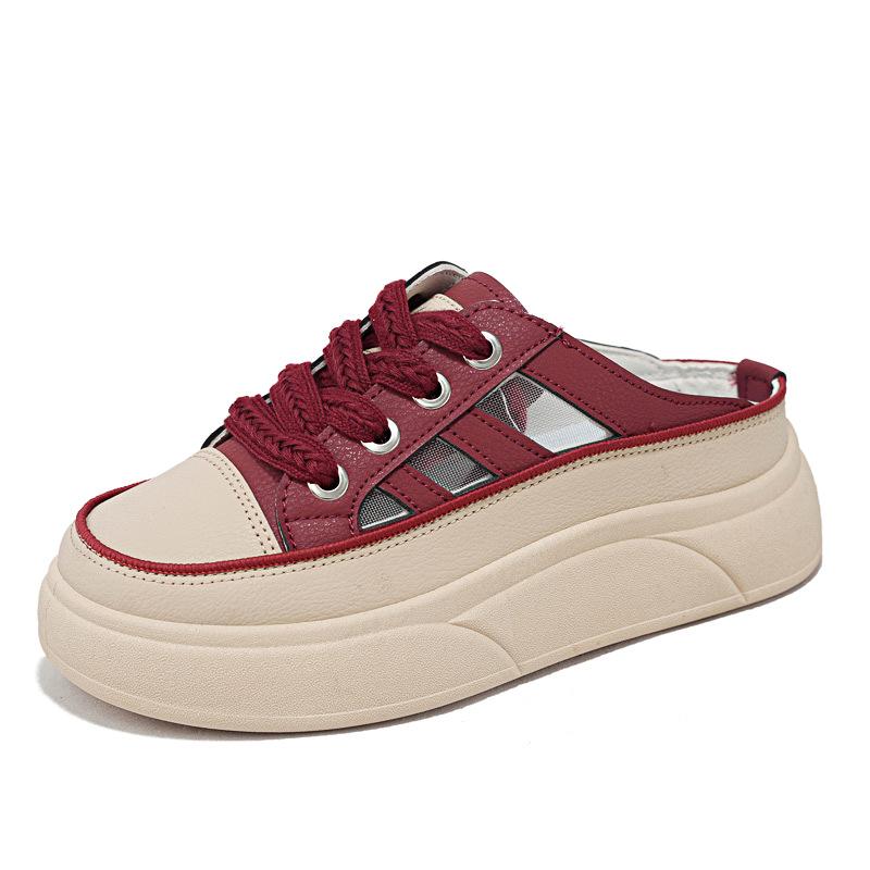 Summer New INS Breathable Hollow Bag Head Half Slippers Casual Shoes Platform Sandals