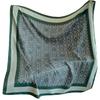 Women' Green Scarf 90X90 - Geometric Elegance in Bottle Green