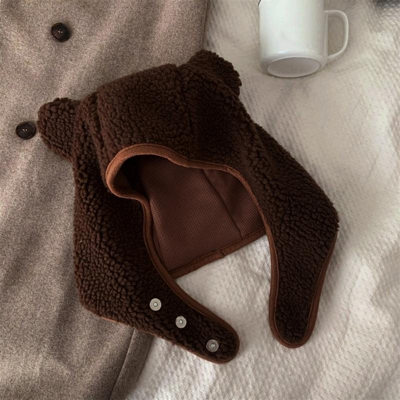 Winter Bear Ear Hat for Teens Keep Warm Protecting Ear Hat Windproof Outdoor