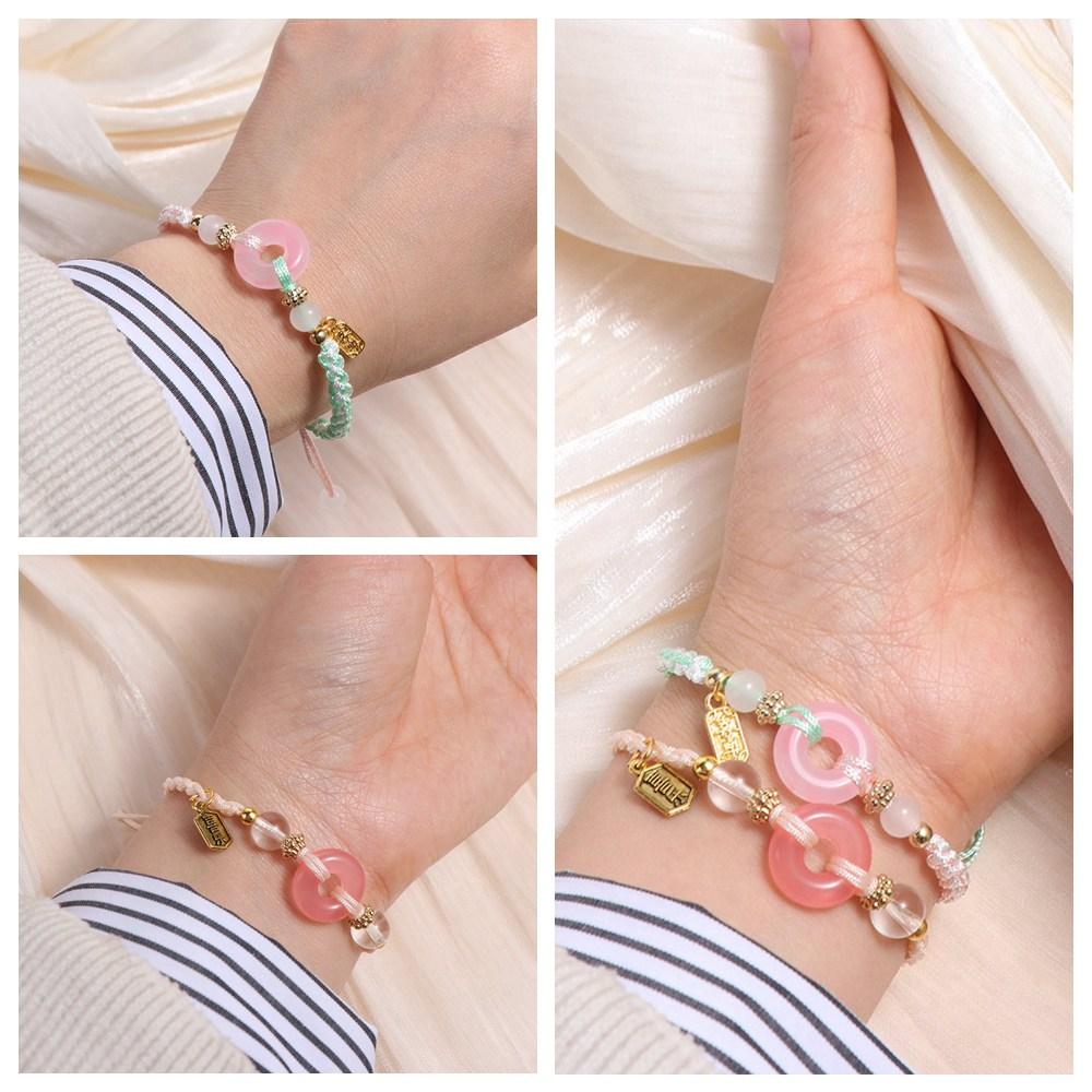 Beaded Ping An Buckle Bracelet Zodiac Year Weave Hand Rope Fashion Couple Bracelet  Lovers