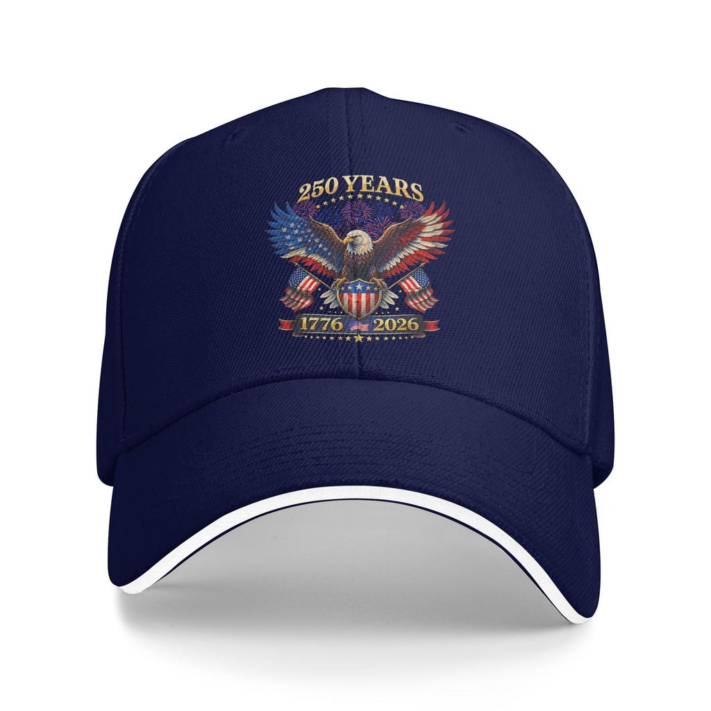 250 Years American 1776 2026 250th 4th July Independence Day Sun Baseball Cap Summer Trucker Hat Men Tennis Skate Snapback Cap