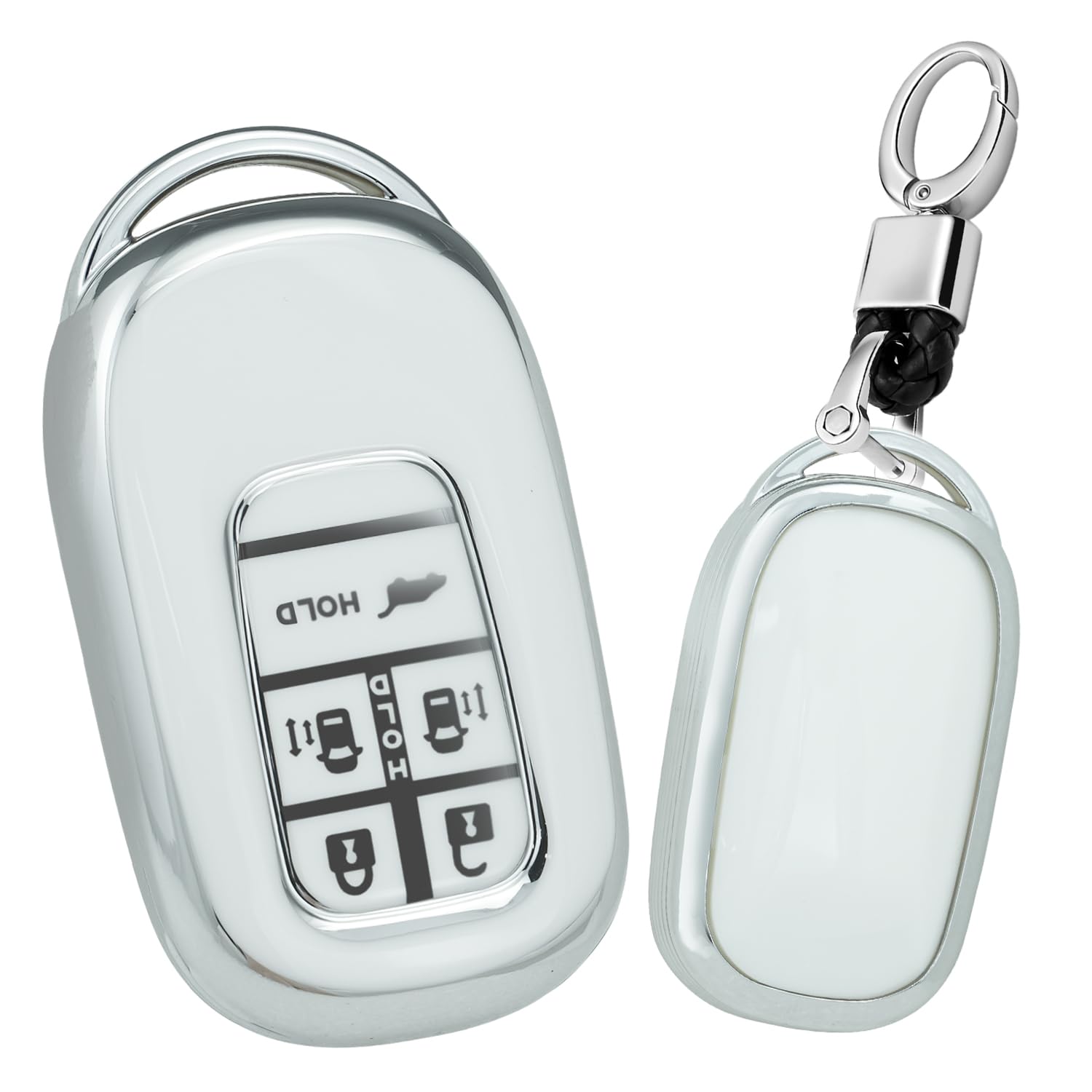 [TECART] Чехол для ключей Honda, Брелок, Держатель для ключей, Чехол для смарт-ключа, Совместим с Honda белый