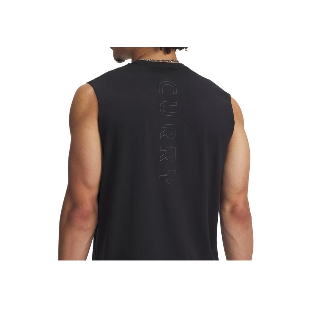 Under Armour Curry Comfortable Classic Fashion Solid Color Versatile Vest Men Tops Black 1390352-001