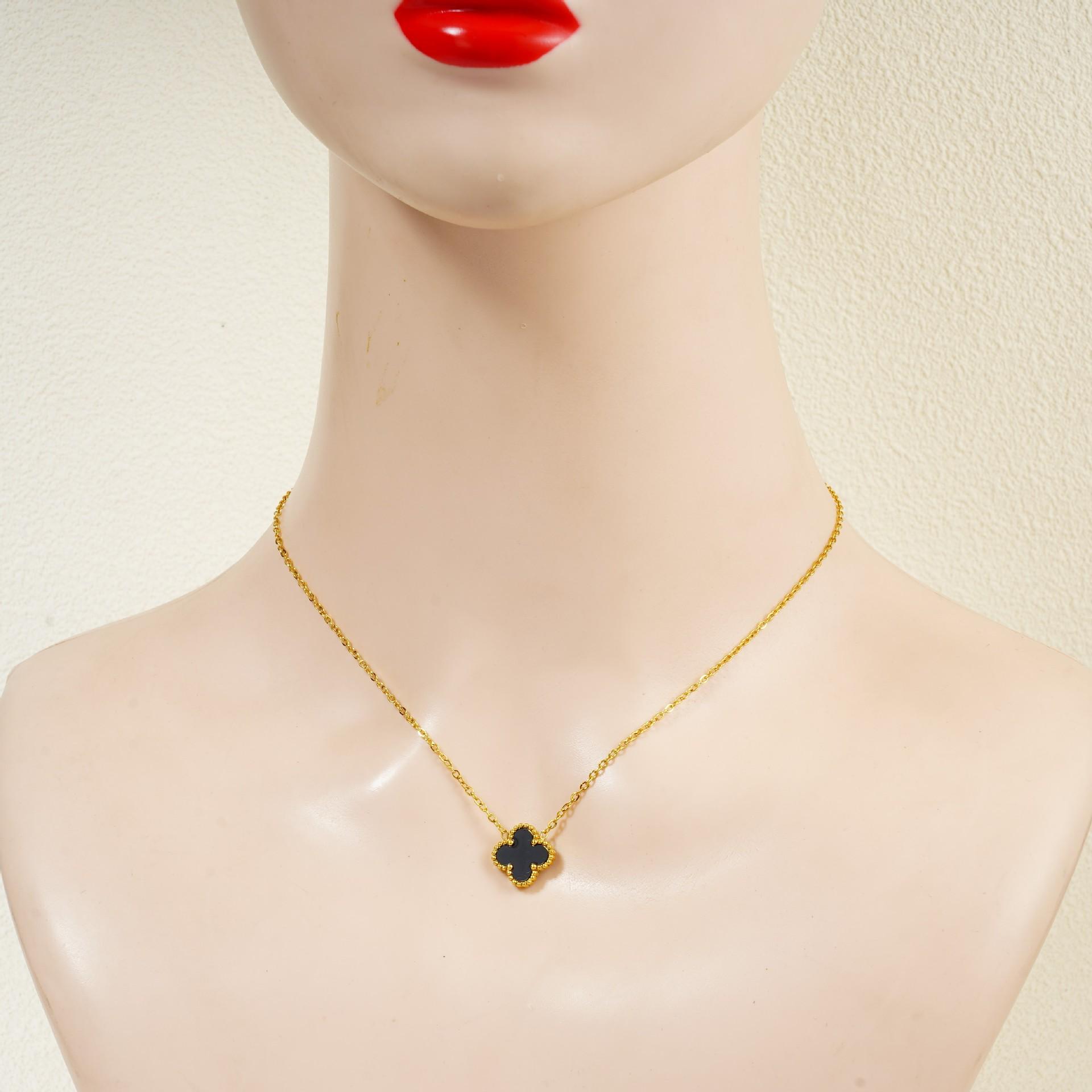 15 мм ожерелье с четырехлистным клевером, женское ожерелье из титановой стали с лепестками, высококачественное женское ожерелье 18K