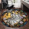 Stained Glass Bat round carpet Chair cushion Round Entryway Rug, Soft Round Rugs for Living Room, Bedroom, Circle Carpet decor gifts
