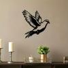 Black Metal Flying Dove Wall Sculpture Elegant Iron Dove Art Intricate Peace Bird Symbol Home Office Decor Wedding Christmas Valentine Gift Hanging
