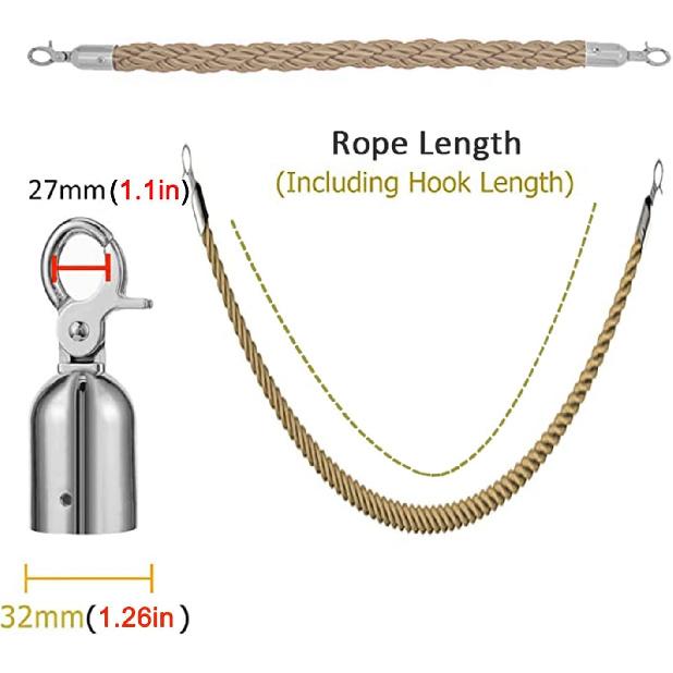 

Бархатная канатка для стоек, оптом, барьеры для контроля толпы, безопасная бархатная веревка с полированными золотыми крючками для кинотеатров, открытий, отелей, ковра, вечеринок, нет 1m/3.3ft
